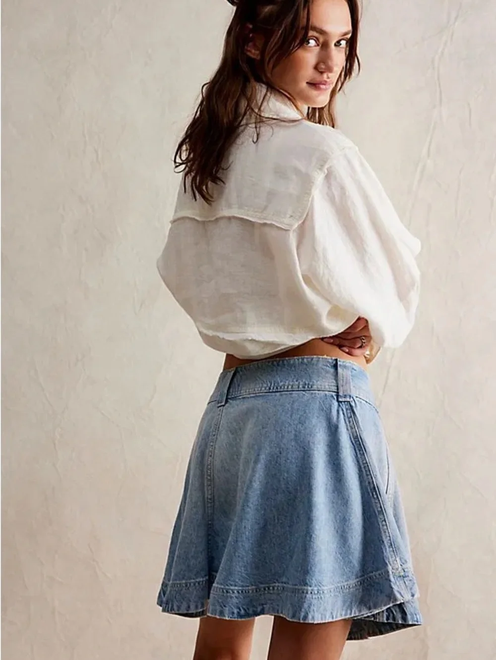Free People We The Free Wonderland Denim Skirt | Size 28 | NWT